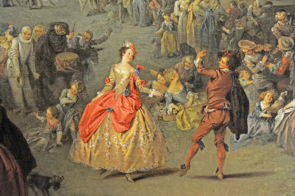Dancing At The Fair (detail) by Jean-Baptiste Joseph Pater, c.1733